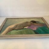 Nude woman lying down, oil on canvas.