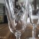 Set of 10 vintage champagne flutes in chiseled crystal with flared drinking