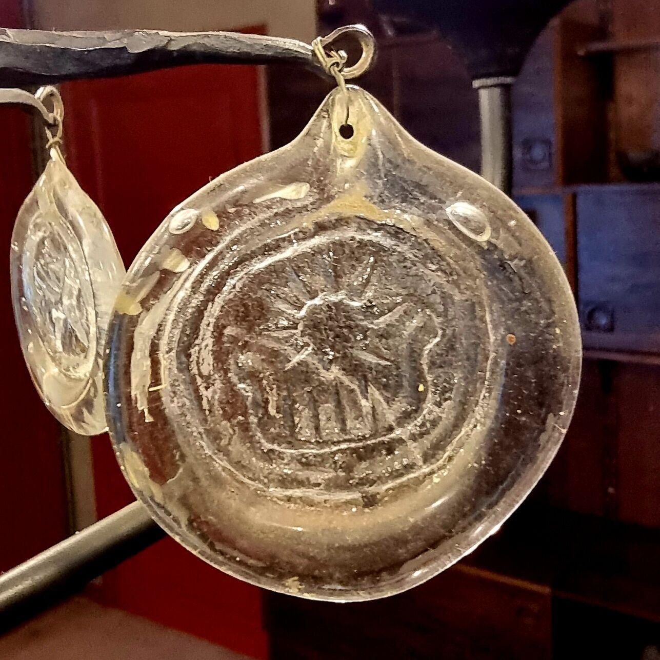 Scandinavian chandelier in lacquered metal and glass by Erik Höglund and Boda Glasburk, for Holm Soresen