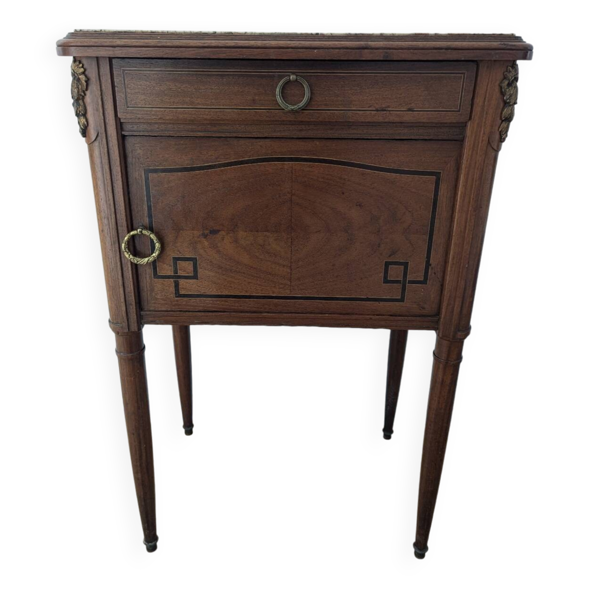 Louis XVI style bedside cabinet signed
