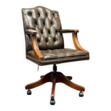 Classic English Chesterfield Desk Chair Brown