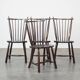 Set of 4 vintage spindle design chairs in wood by De Ster Gelderland.