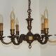 French Mid Century Brass & Copper 6 Light Traditional Style Chandelier 5571
