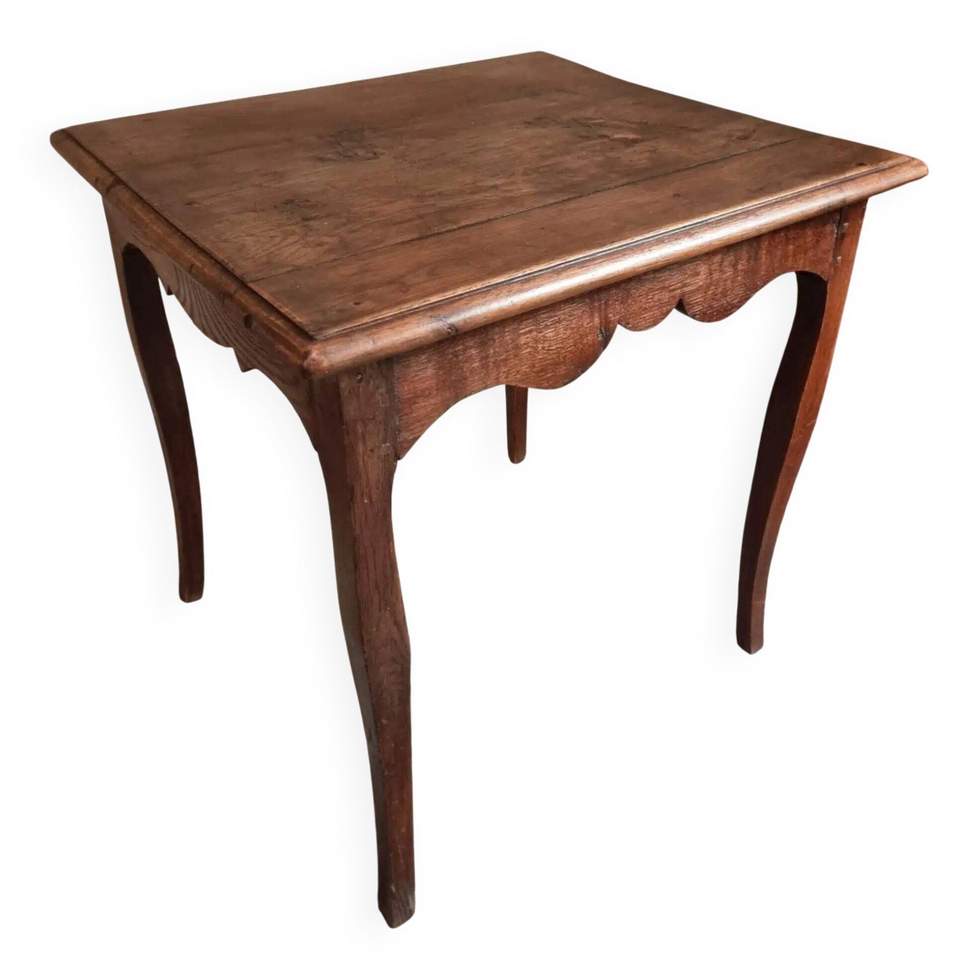 Antique oak side table, provincial writing table from the 18th century, Louis XV style.