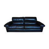 Black Leather Sofa by Tito Agnoli for Poltrona Frau, Italy, 1980s