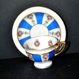 Maria collector's cup in blue and gold German porcelain.