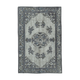 Hand-knotted unique anatolian 1980s 181 cm x 278 cm grey rug
