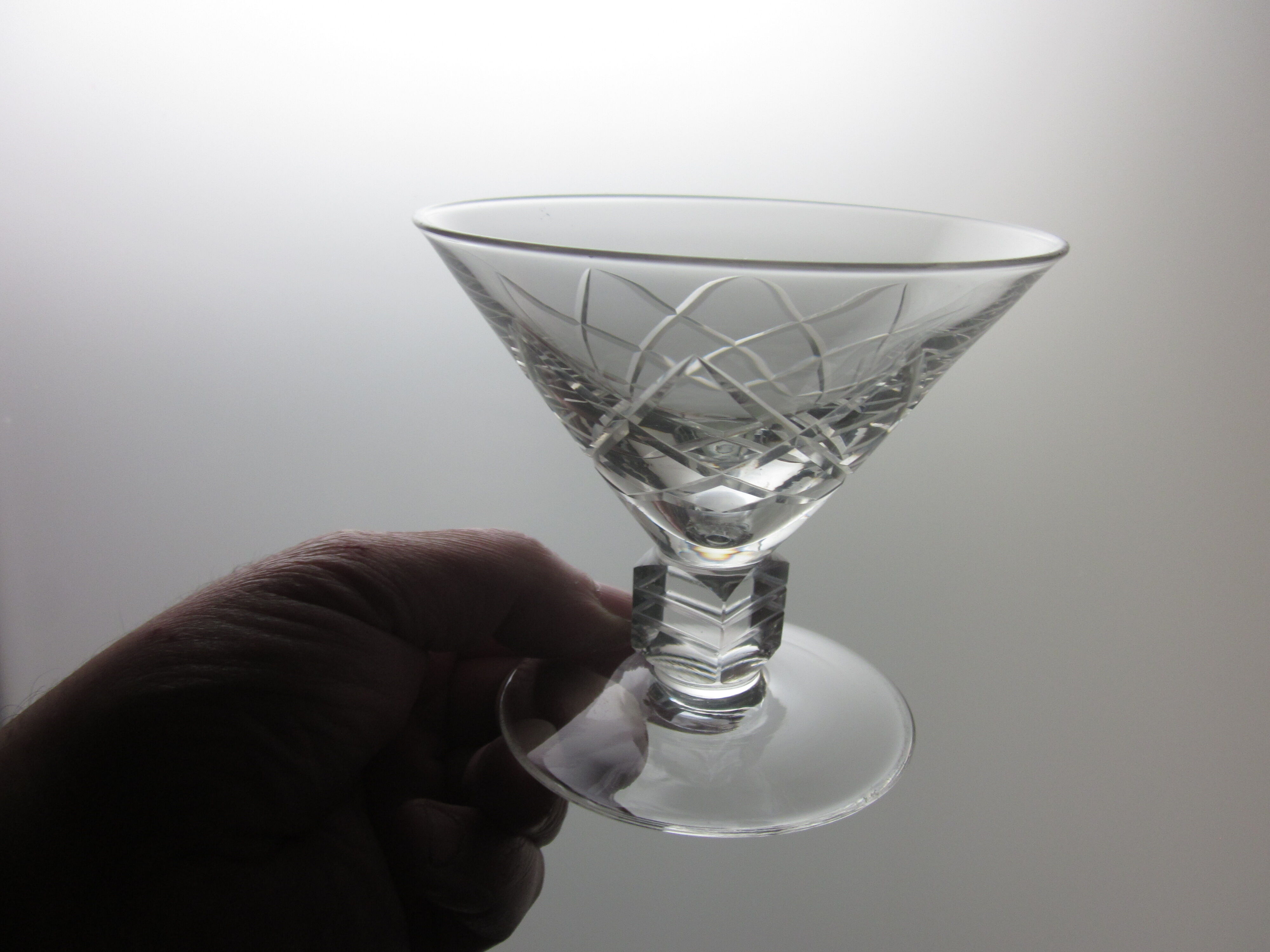 6 old champagne glasses