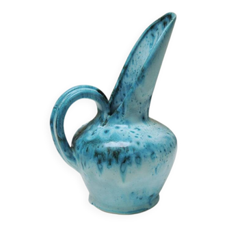 Old 'long spout' turquoise ceramic jug
