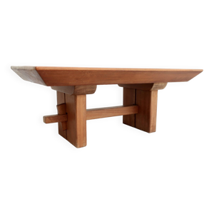 Table Basse scandinave''Brutaliste'', - teck