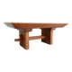 "Scandinavian Low Table "Brutalist", Japandi Style, Solid Teak, 20th Century"