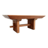 "Scandinavian Low Table "Brutalist", Japandi Style, Solid Teak, 20th Century"