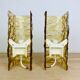 Pair of vintage amber resin wall lamps