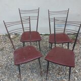 Suite de 4 chaises Colette Gueden années 50 restaurées