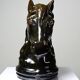 Vintage 1980s glazed terracotta chess knight or horse head.