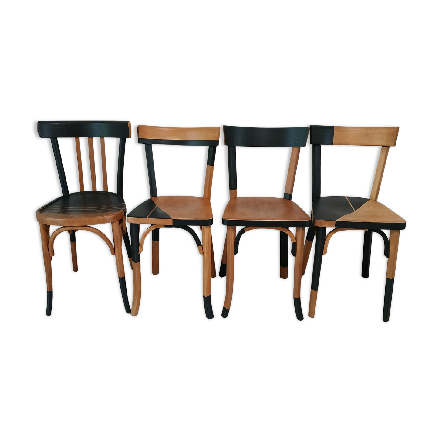 Mismatched bistro chairs
