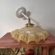 Vintage tilting wall light in gold Clichy glass