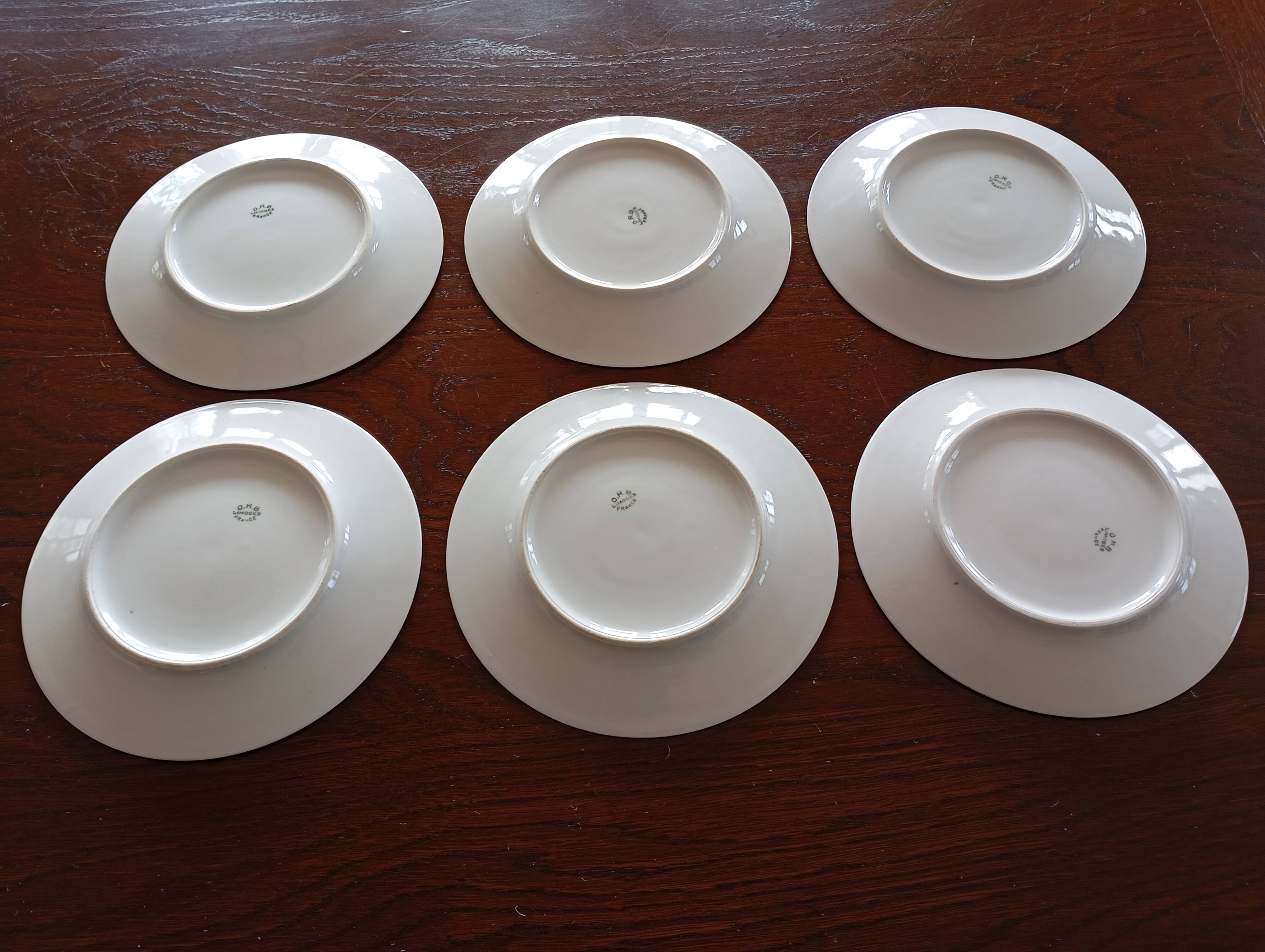 12 assiettes à dessert Descotte Reboisson & Barranger (D.R.B.) Limoges