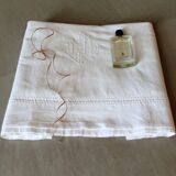 Old linen sheet early twentieth monogrammed & hand embroidered