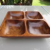 Scandinavian teak compartmentalized dish from the 60s and 70s
