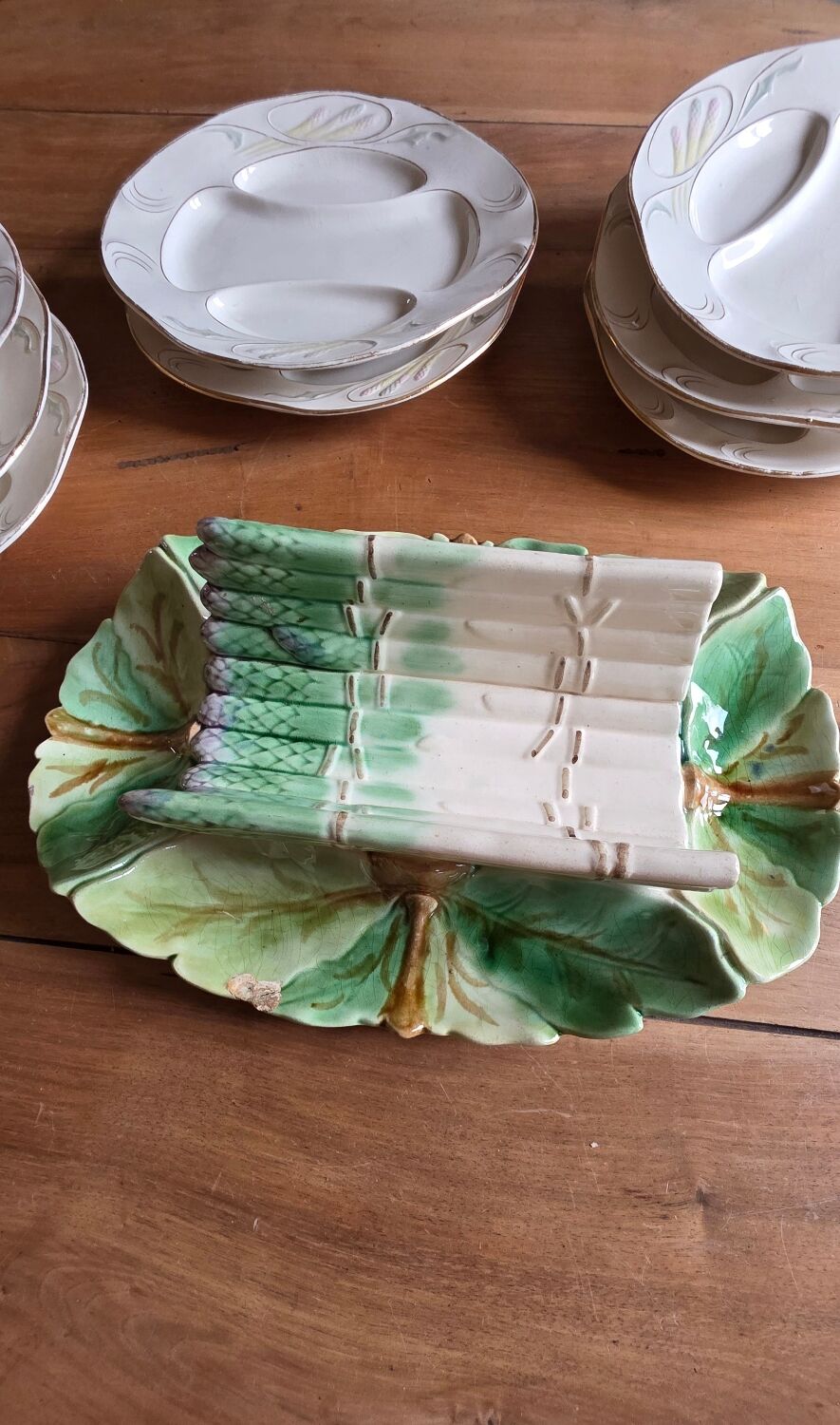 Plat à asperges Longchamp fin XIXÈME