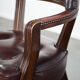 Set of two brown cowhide leather Chesterfield dining chairs