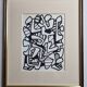 Screenprint after Jean Dubuffet framed under glass 24 cm by 31 cm