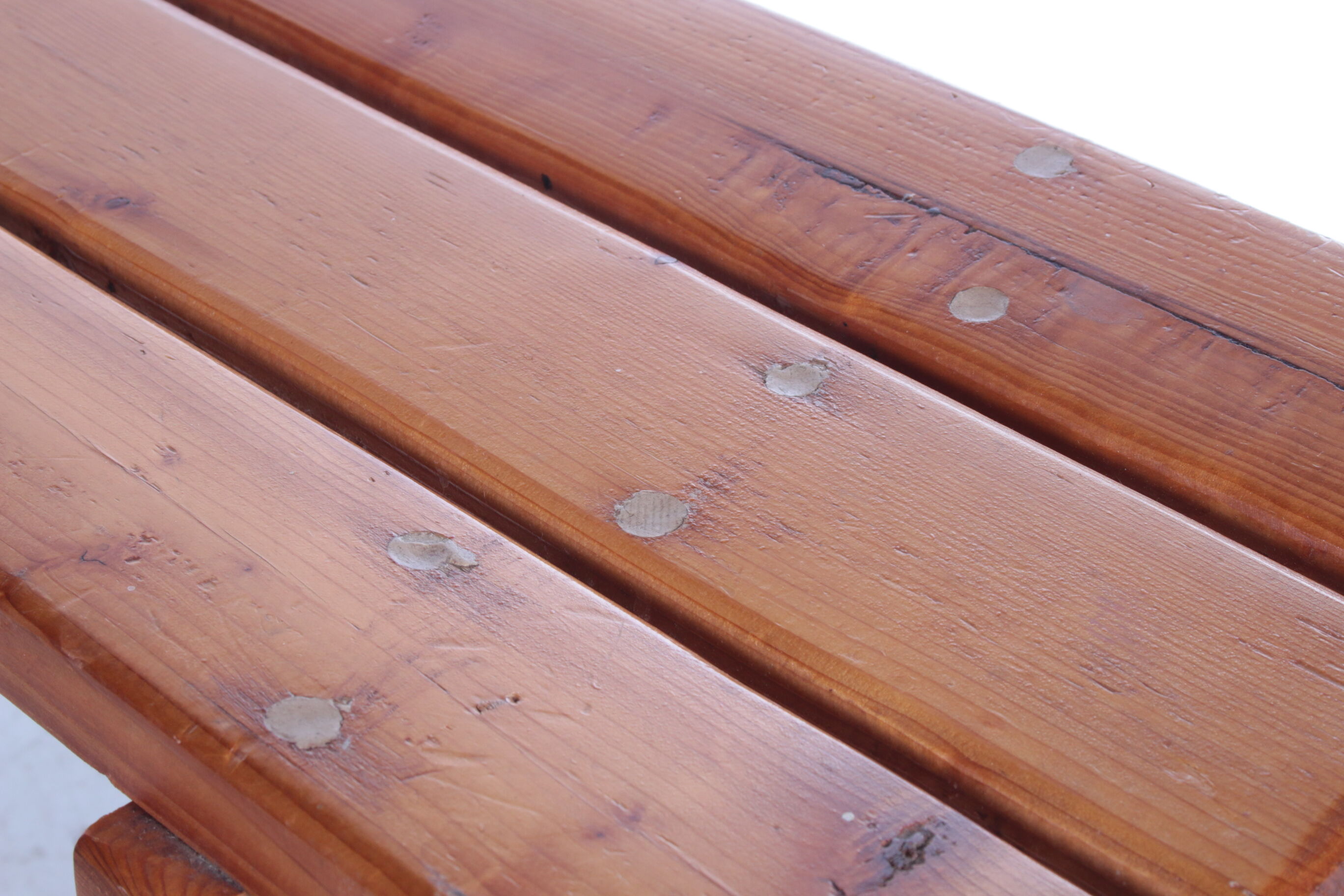 Vintage pine wooden bench tough look from france