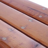 Vintage pine wooden bench tough look from france