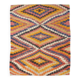 5x6 Green & Blue Tribal Hand Woven Kilim Area Rug, 160x190Cm