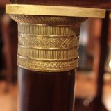 Console empire mahogany and marble tray