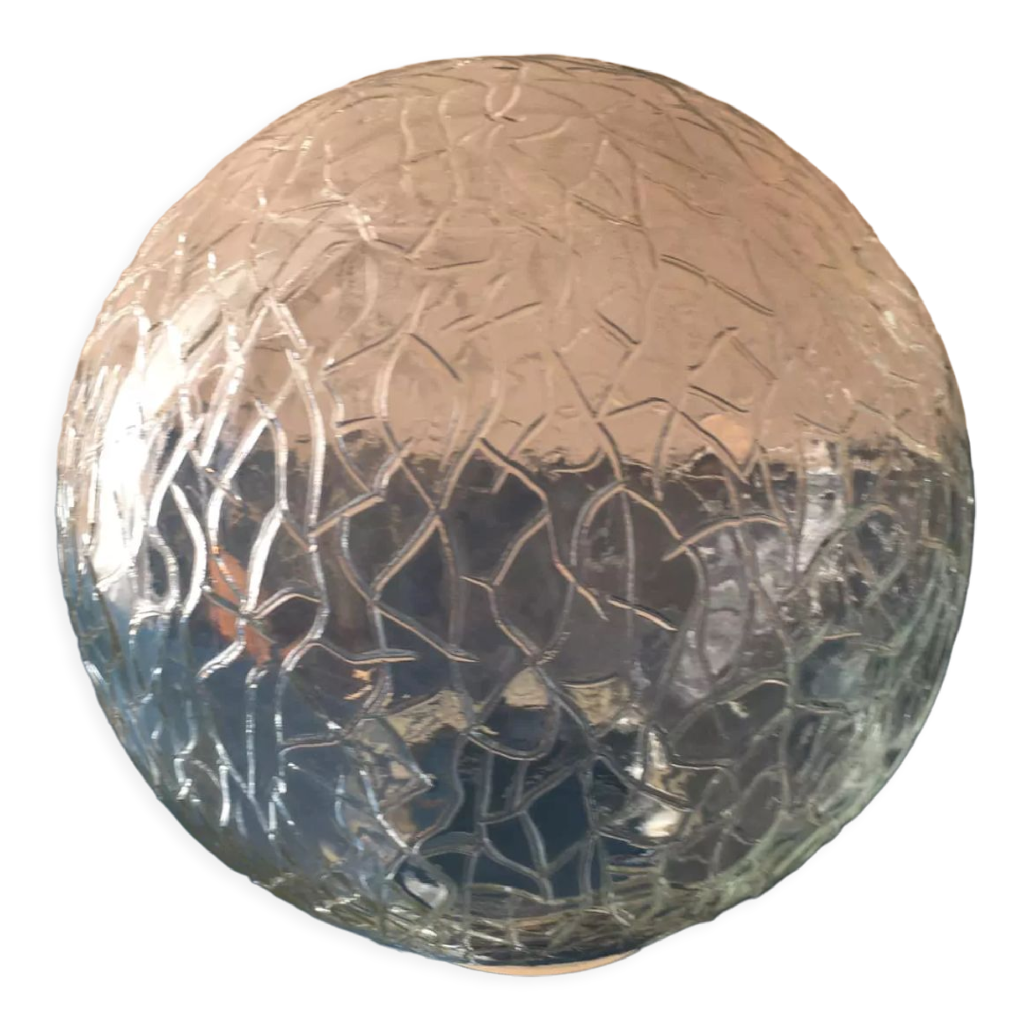 Globe en verre blanc craquelé
