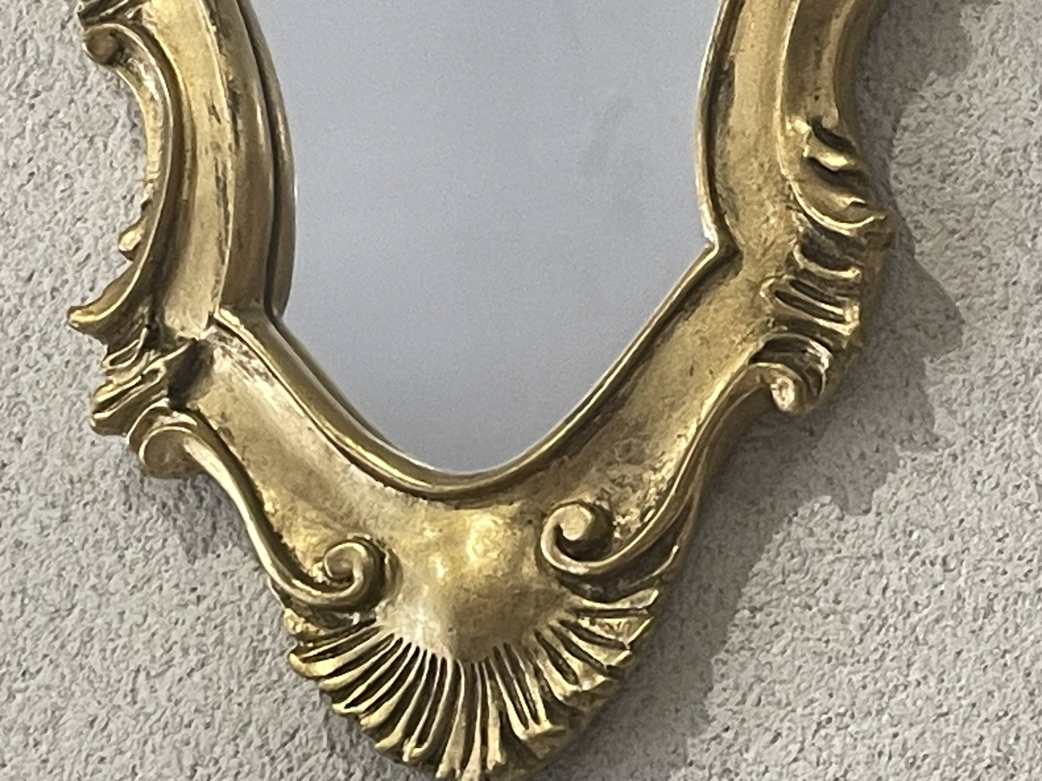 Baroque mirror in wood and gilded stucco in Louis XV style - 37 x 64 cm