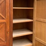 Vintage solid oak cross-braced wardrobe 1940