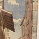 Old painting, Provencal landscape, watercolor early twentieth century