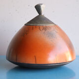 Raku ceramic bonbonnière signed