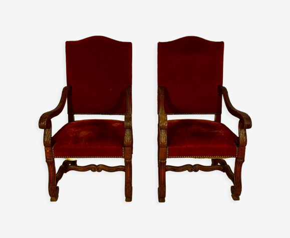 Deux fauteuils style Louis XIV garniture à restaurer