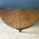 Low table in wicker rattan and bamboo