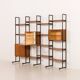 Italian free standing wall unit in teak, 1960s