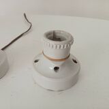 Pair of antique industrial porcelain wall lights