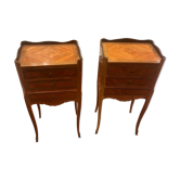 Pair of bedside in marquetry style louis XV