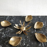 Art Nouveau-style brass flower ashtray