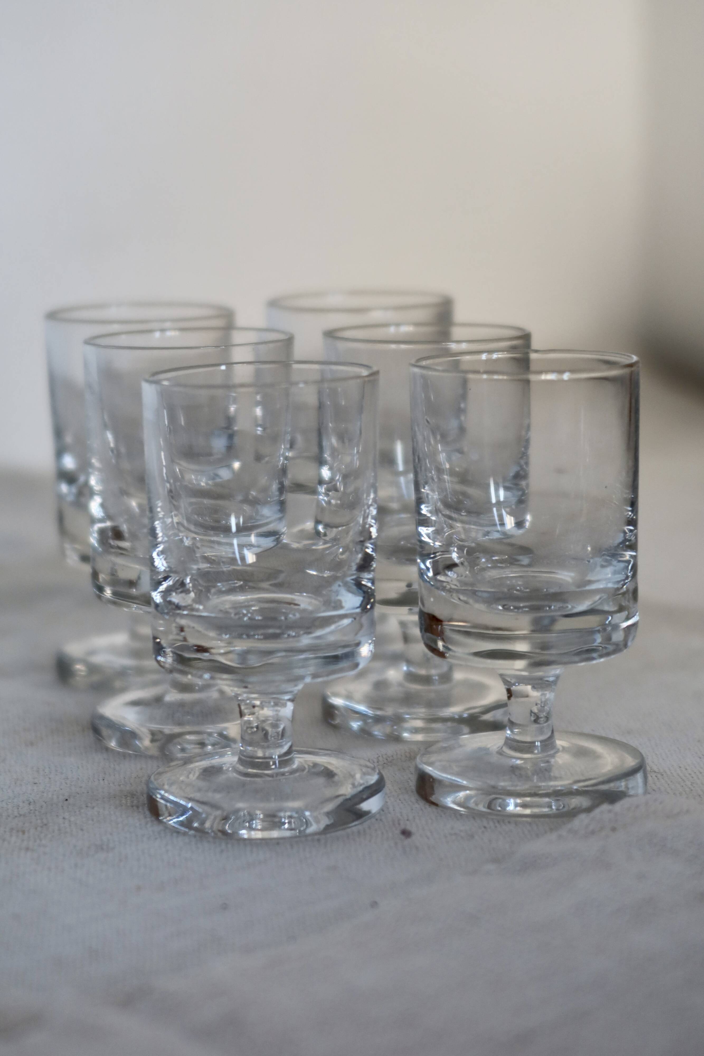 6 vintage Luminarc liqueur glasses, Sweden model - Clear glass