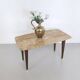 Rectangular Beech Coffee Table by Paolo Buffa with a Pink Travertine Top