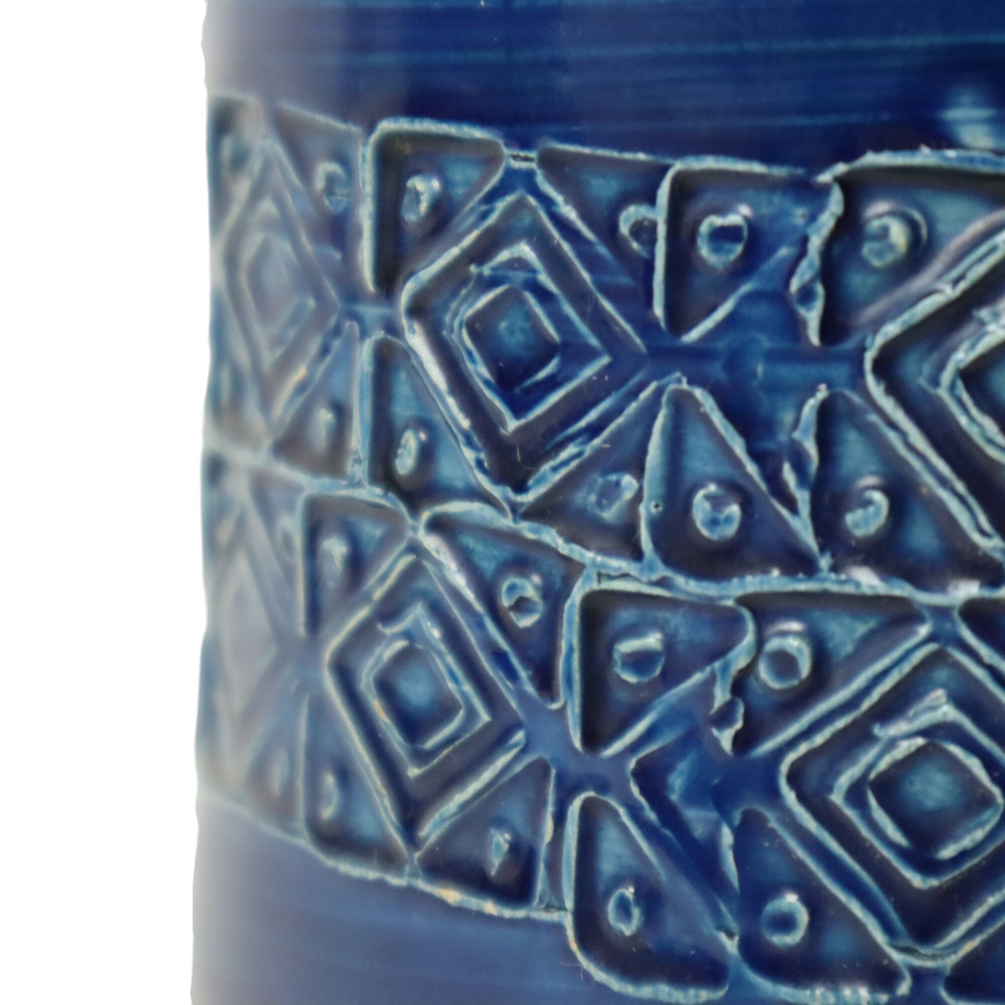 Vintage Italian Vase Ceramiche Minerva Blue Ceramic