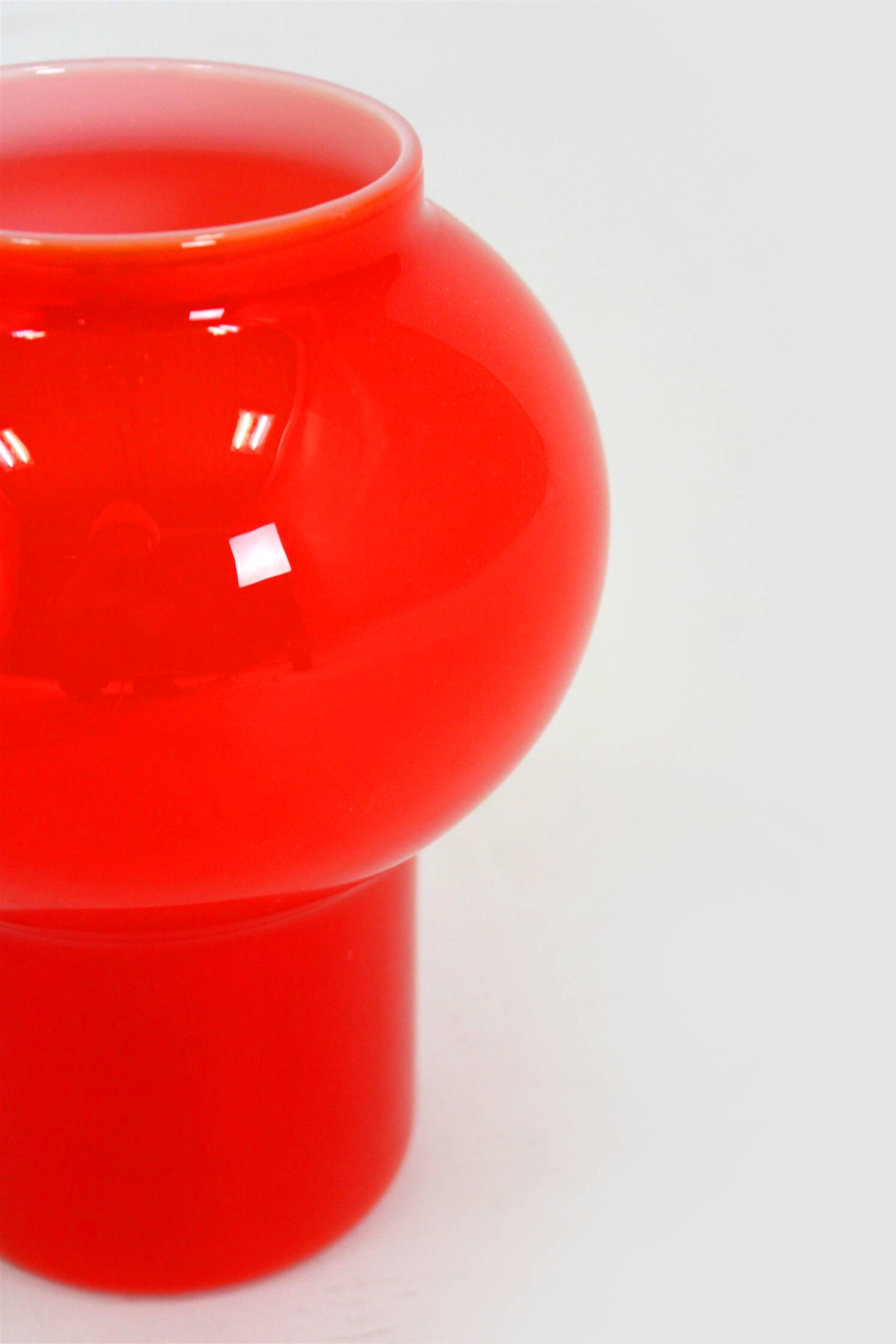 Vintage Red Glass Table Lamps attributed to Štěpán Tabery, 1970s