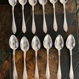 12 silver metal spoons monogram engraved J