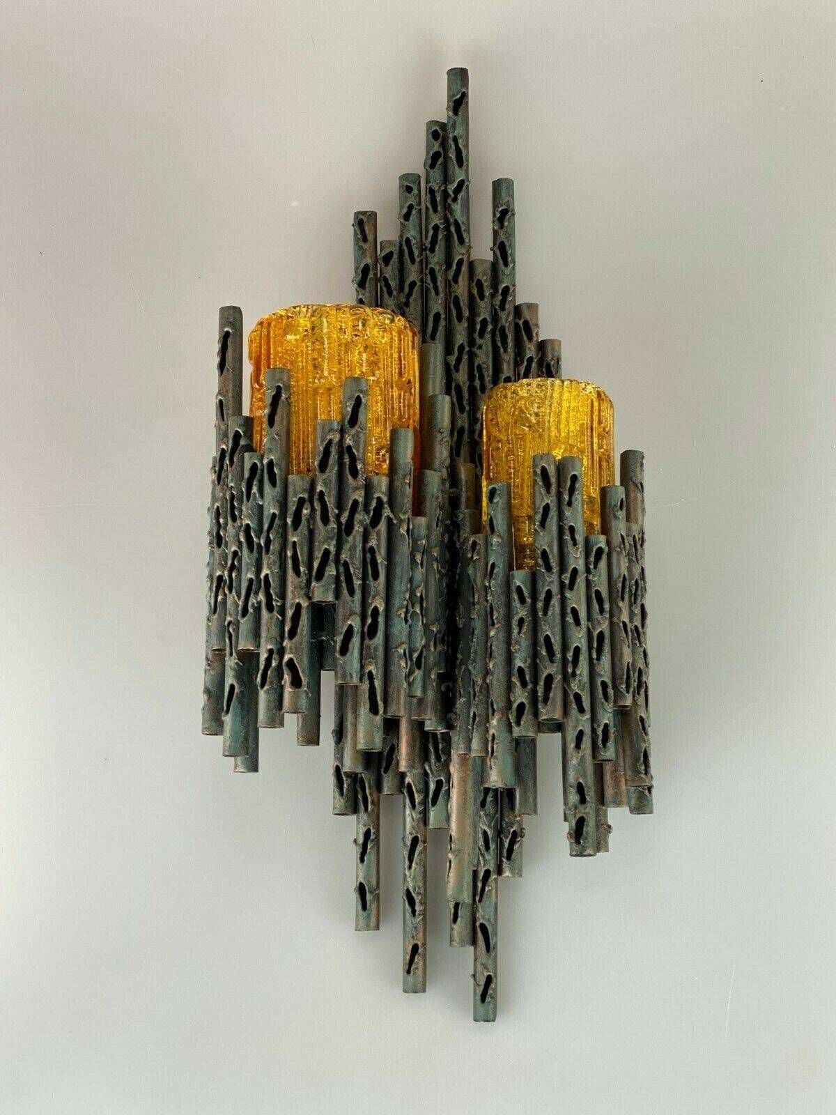 60s 70s Brutalist wall lamp Marcello Fantoni Wall Lamp Glass Design 60s