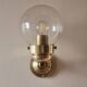 Pair of adjustable wall lights in blown glass and solid brass - modern design
