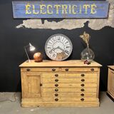 Old piece of furniture by trade with an architect's plan